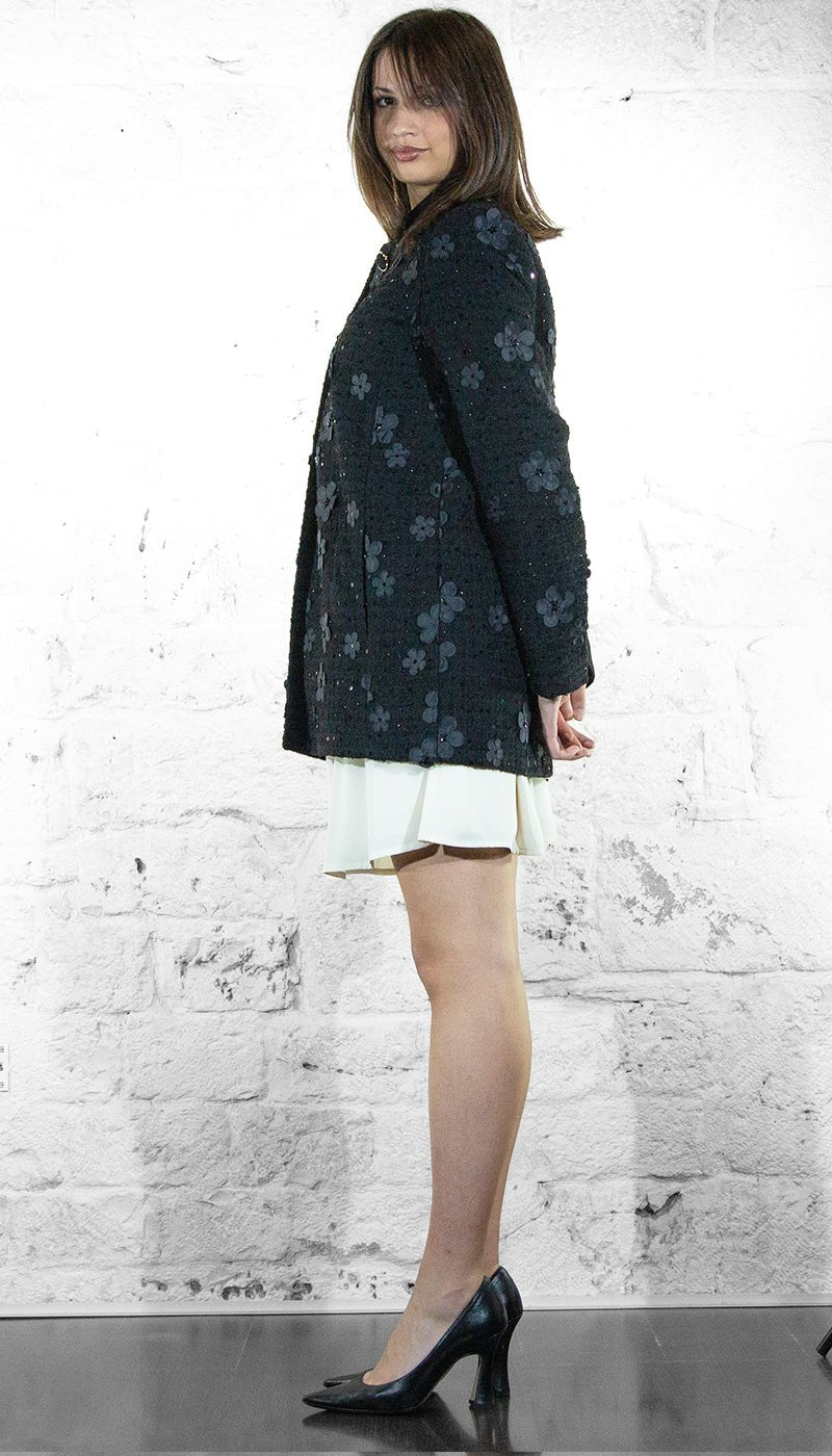 Twinset Cappotto bouclé con fiori e paillettes Capispalla Donna - Boutique Luisa Trendy