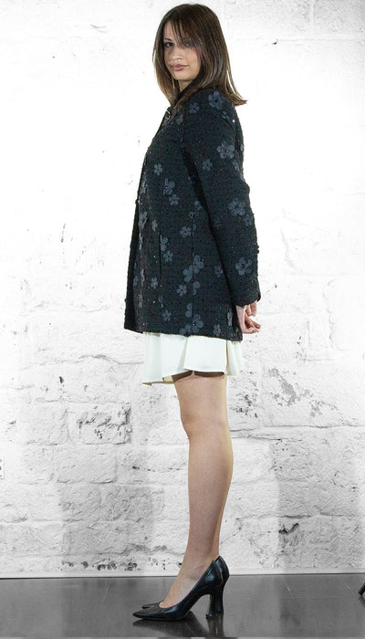 Twinset Cappotto bouclé con fiori e paillettes Capispalla Donna - Boutique Luisa Trendy