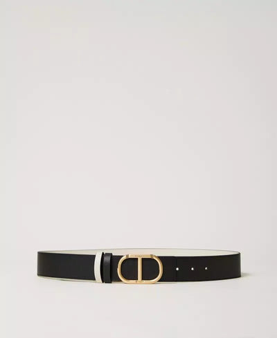 Twinset Cintura reversibile in pelle con fibbia Cintura - Boutique Luisa Trendy