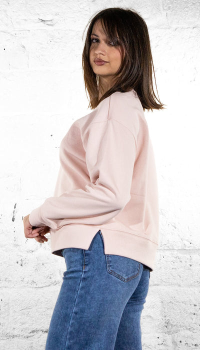 Twinset Felpa over rosa in cotone scritta logo 252TT2330 Felpa - Boutique Luisa Trendy