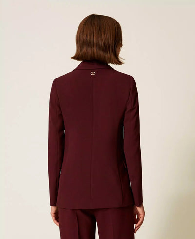 Twinset Giacca blazer in crêpe con Oval T Capispalla Donna - Boutique Luisa Trendy