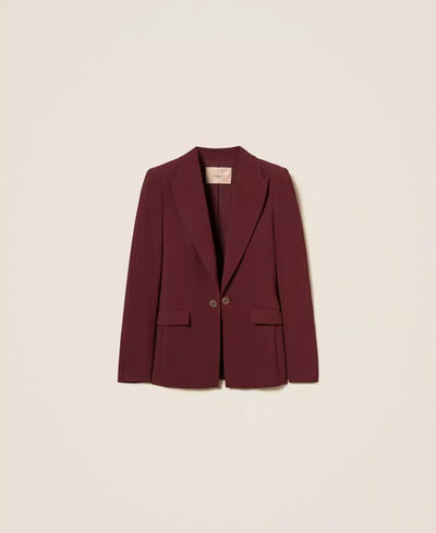 Twinset Giacca blazer in crêpe con Oval T Capispalla Donna - Boutique Luisa Trendy