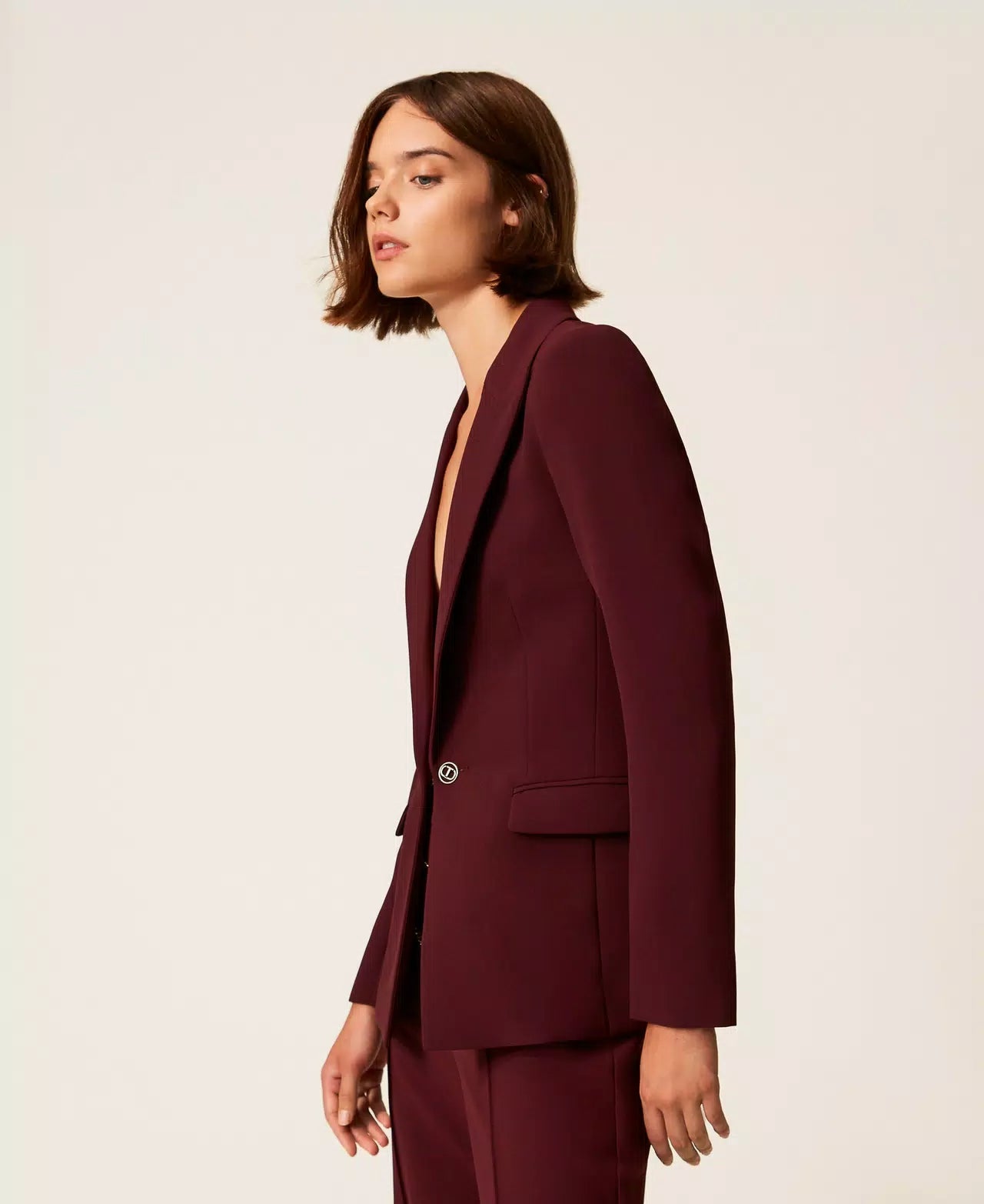 Twinset Giacca blazer in crêpe con Oval T Capispalla Donna - Boutique Luisa Trendy