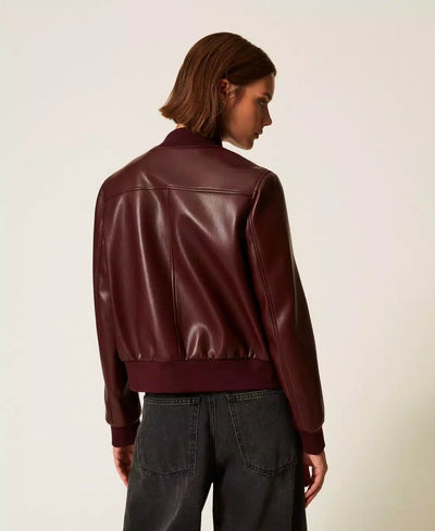 Twinset Giacca effetto pelle con bottoni Capispalla Donna - Boutique Luisa Trendy