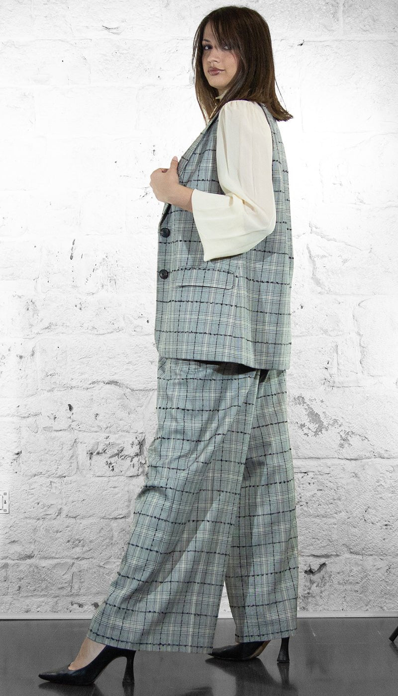 Twinset Gilet e pantalone fantasia check Tailleur - Boutique Luisa Trendy