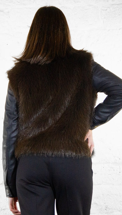 Twinset Giubbino effetto pelle con eco pelliccia Capispalla Donna - Boutique Luisa Trendy