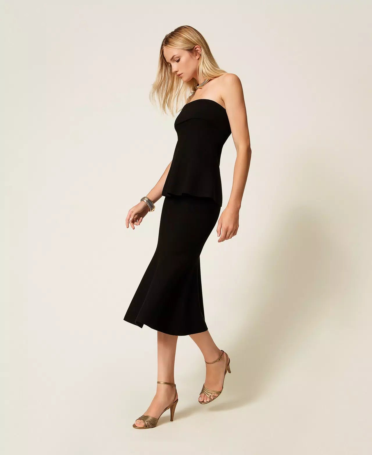 Twinset Gonna longuette in maglia con godet Gonna - Boutique Luisa Trendy