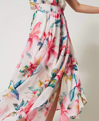 Twinset Gonna lunga in georgette con stampa a fiori Gonna - Boutique Luisa Trendy