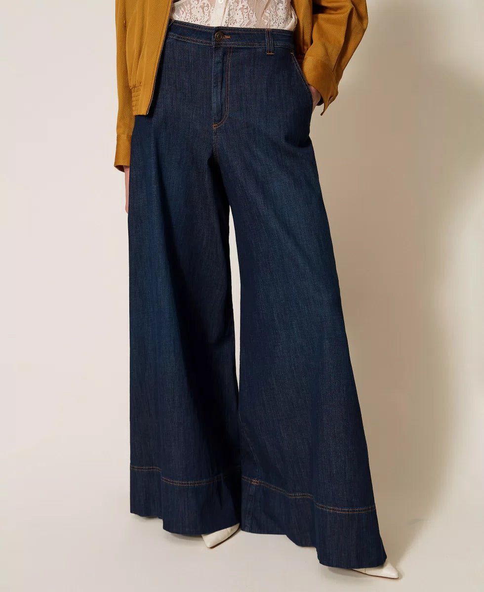 Twinset Jeans a palazzo con impunture Jeans - Boutique Luisa Trendy
