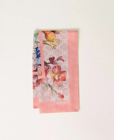 Twinset Kefiah con stampa logo e fiori sciarpe e foulard - Boutique Luisa Trendy