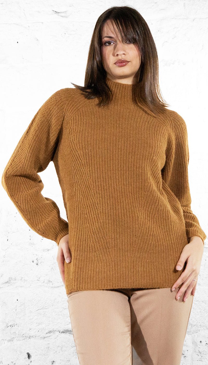 Twinset Maglia a Lupetto marrone in misto lana con Oval T Maglie e cardigan Donna - Boutique Luisa Trendy