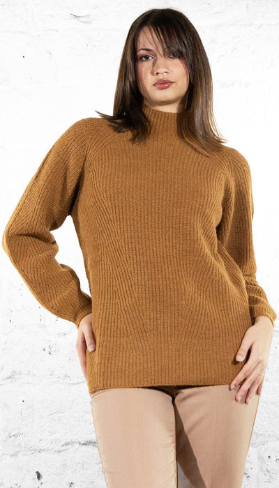 Twinset Maglia a Lupetto marrone in misto lana con Oval T Maglie e cardigan Donna - Boutique Luisa Trendy