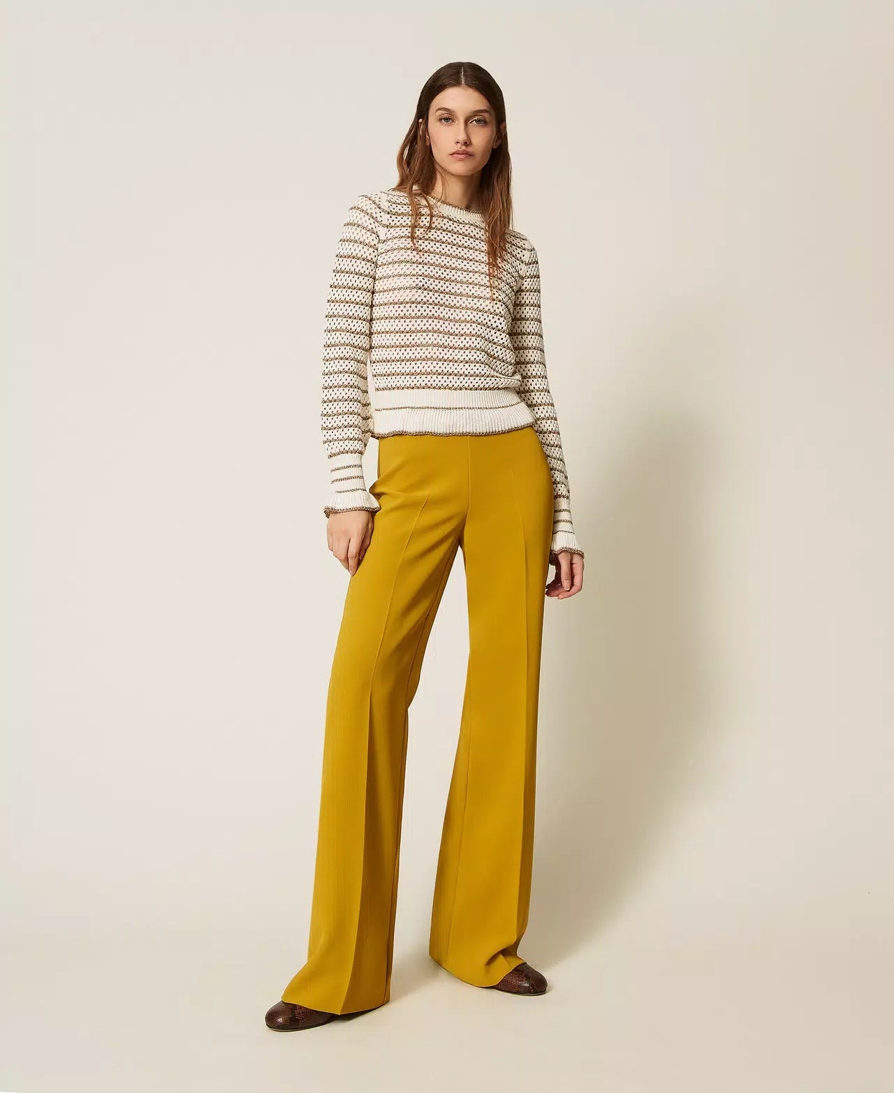 Twinset Maglia a rete con righe lurex Maglie e cardigan Donna - Boutique Luisa Trendy