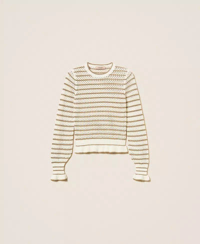 Twinset Maglia a rete con righe lurex Maglie e cardigan Donna - Boutique Luisa Trendy