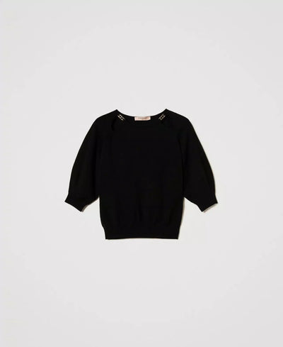 Twinset Maglia con cut - out e Oval T Maglie e cardigan Donna - Boutique Luisa Trendy