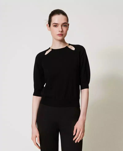 Twinset Maglia con cut - out e Oval T Maglie e cardigan Donna - Boutique Luisa Trendy