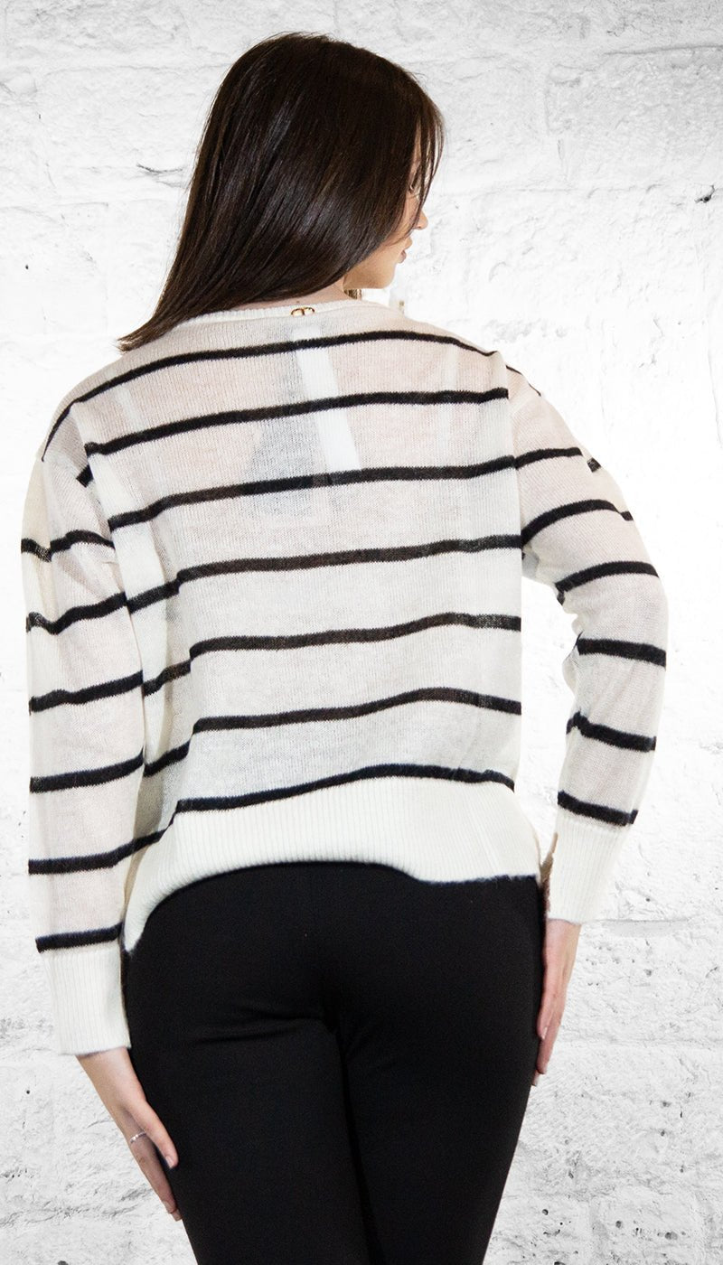 Twinset Maglia in misto mohair con pizzo e spacchi Maglie e cardigan Donna - Boutique Luisa Trendy