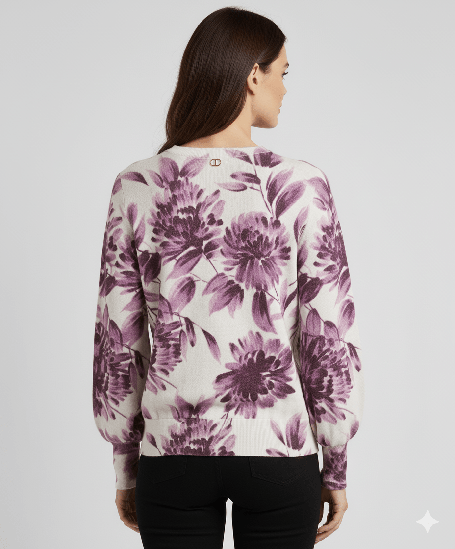 Twinset Maglia in viscosa con stampa a fiori dalia Maglie e cardigan Donna - Boutique Luisa Trendy