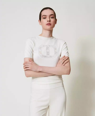 Twinset Maglia lupetto con logo Oval T Maglie e cardigan Donna - Boutique Luisa Trendy
