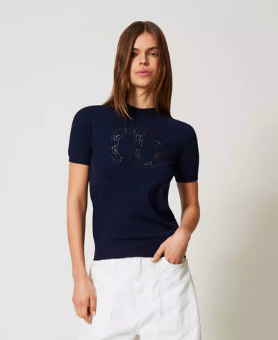 Twinset Maglia lupetto con logo Oval T Maglie e cardigan Donna - Boutique Luisa Trendy