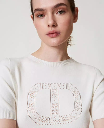 Twinset Maglia lupetto con logo Oval T Maglie e cardigan Donna - Boutique Luisa Trendy