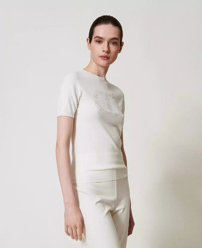Twinset Maglia lupetto con logo Oval T Maglie e cardigan Donna - Boutique Luisa Trendy