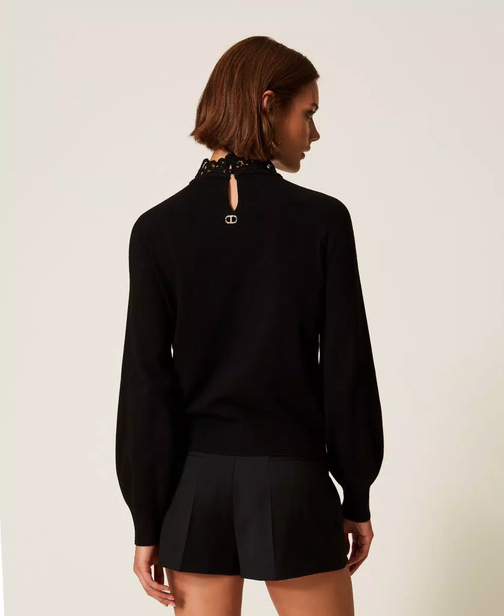 Twinset Maglia lupetto con pizzo Maglie e cardigan Donna - Boutique Luisa Trendy