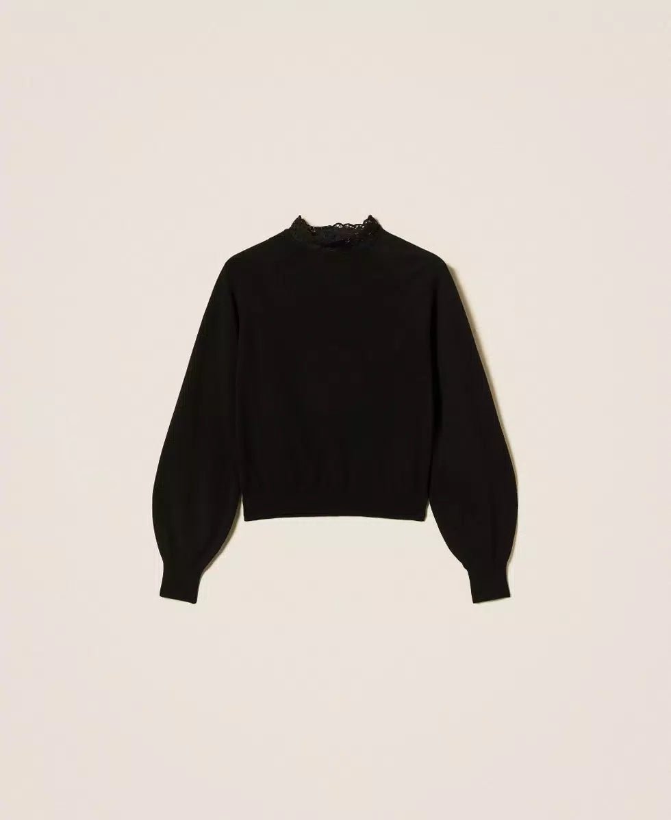 Twinset Maglia lupetto con pizzo Maglie e cardigan Donna - Boutique Luisa Trendy