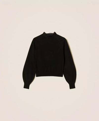 Twinset Maglia lupetto con pizzo Maglie e cardigan Donna - Boutique Luisa Trendy