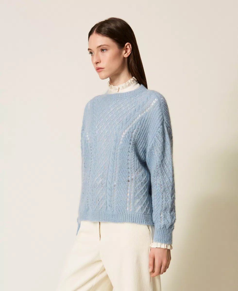 Twinset Maglia traforata in misto mohair Maglie e cardigan Donna - Boutique Luisa Trendy