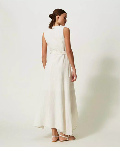 Twinset Milano Abito lungo in tela di misto lino Vestiti - Boutique Luisa Trendy