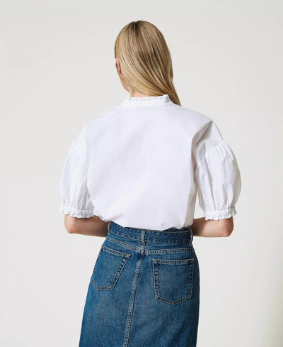 Twinset Milano Blusa in popeline con Oval T Bluse e camicie - Boutique Luisa Trendy