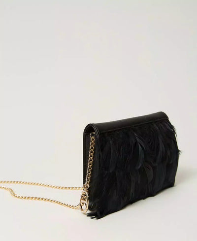Twinset Milano Borsa clutch con piume e Oval T strass Borse e portafogli - Boutique Luisa Trendy