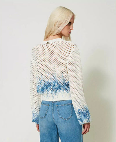 Twinset Milano Cardigan a rete con stampa a fiori Maglie e cardigan Donna - Boutique Luisa Trendy