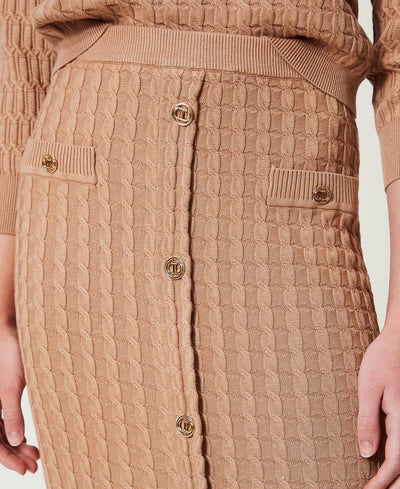 Twinset Milano Gonna longuette fitted in maglia con bottoni Gonna - Boutique Luisa Trendy