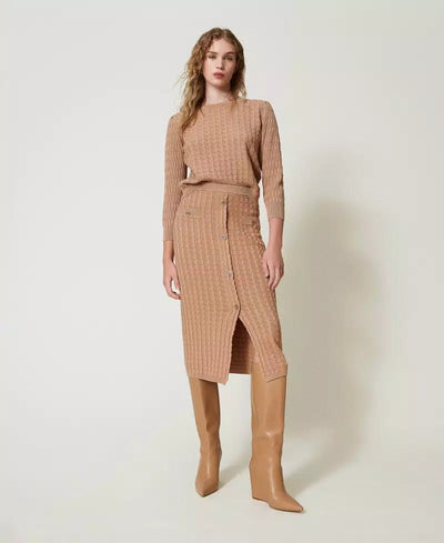 Twinset Milano Gonna longuette fitted in maglia con bottoni Gonna - Boutique Luisa Trendy