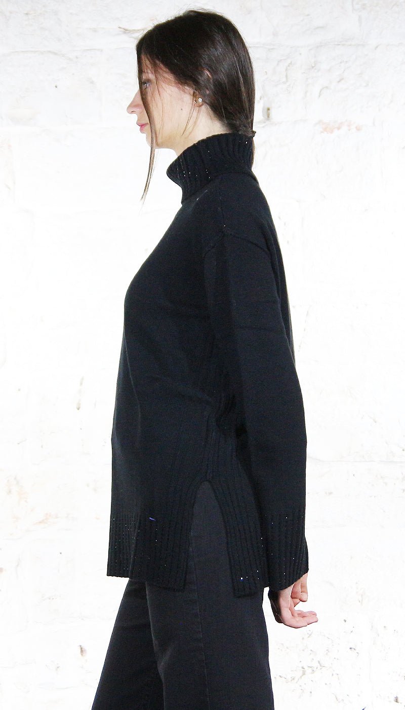 Twin Set Maxi Maglia Lana TWINSET Maxi Maglia Nera E Beige In