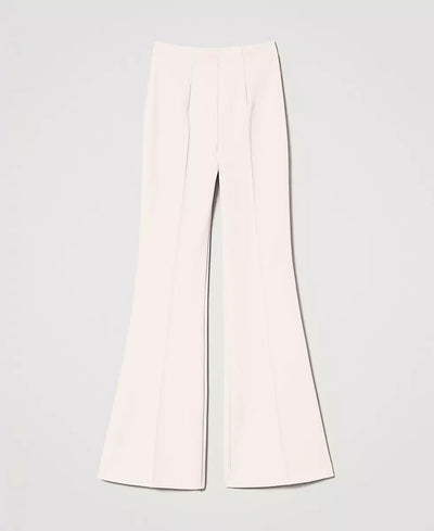 Twinset Milano Pantaloni flare in cady crêpe con pinces Pantalone Donna - Boutique Luisa Trendy