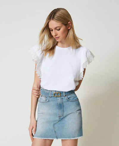 Twinset Milano T-shirt con maniche in macramè T-Shirt e top - Boutique Luisa Trendy