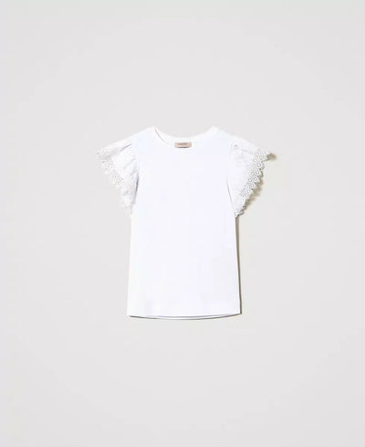 Twinset Milano T-shirt con maniche in macramè T-Shirt e top - Boutique Luisa Trendy