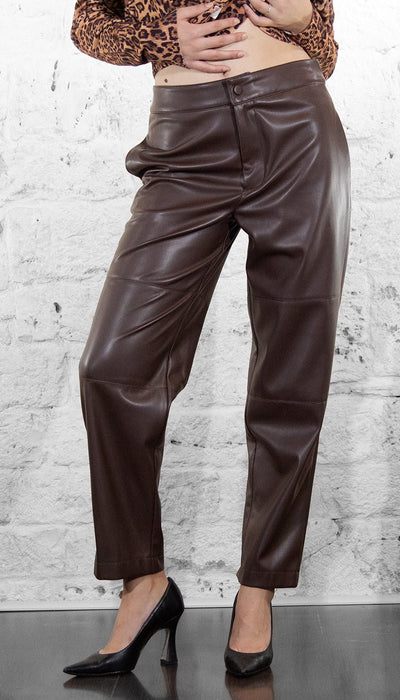 Twinset Pantalone marrone in ecopelle 252TP2091 Pantalone Donna - Boutique Luisa Trendy