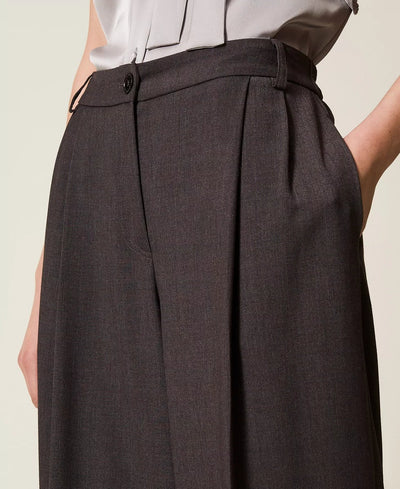 Twinset Pantaloni a palazzo con pieghe Pantalone Donna - Boutique Luisa Trendy