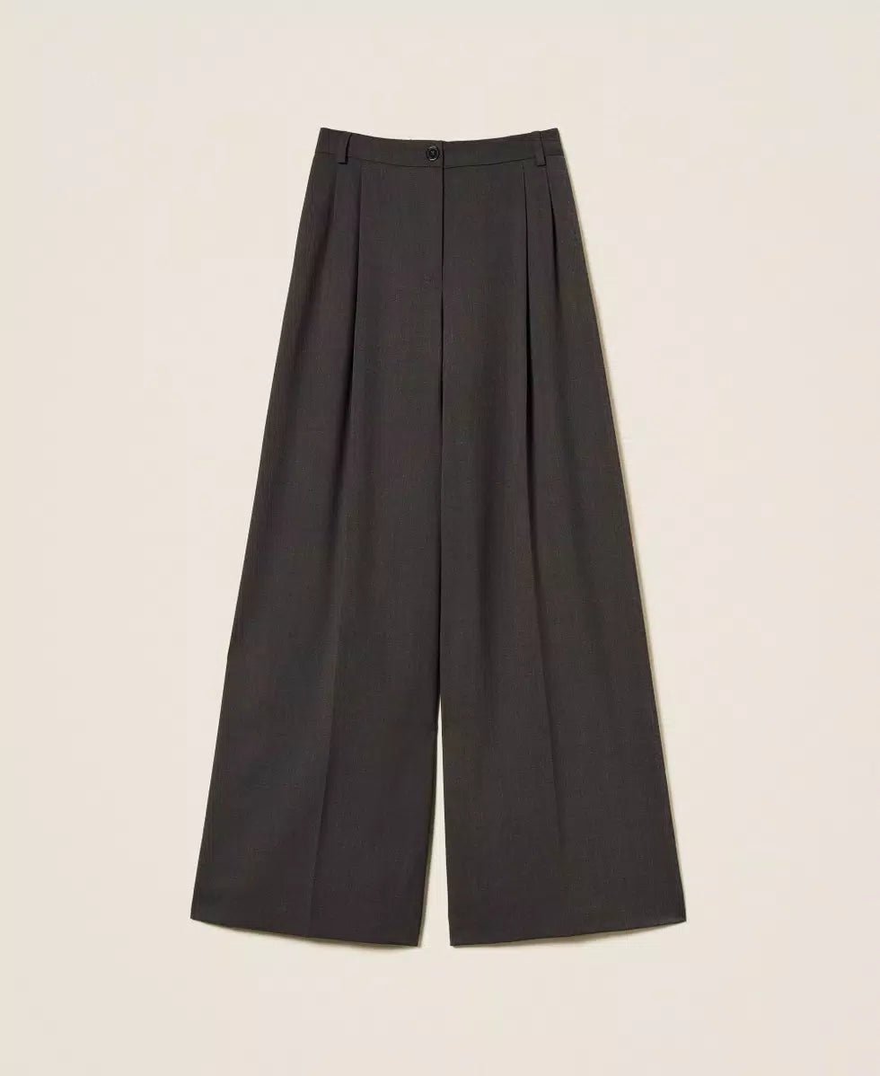 Twinset Pantaloni a palazzo con pieghe Pantalone Donna - Boutique Luisa Trendy