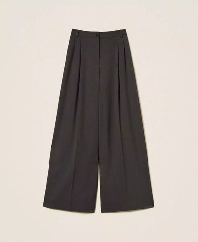 Twinset Pantaloni a palazzo con pieghe Pantalone Donna - Boutique Luisa Trendy