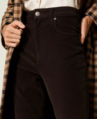 Twinset Pantaloni cinque tasche in velluto corduroy Pantalone Donna - Boutique Luisa Trendy