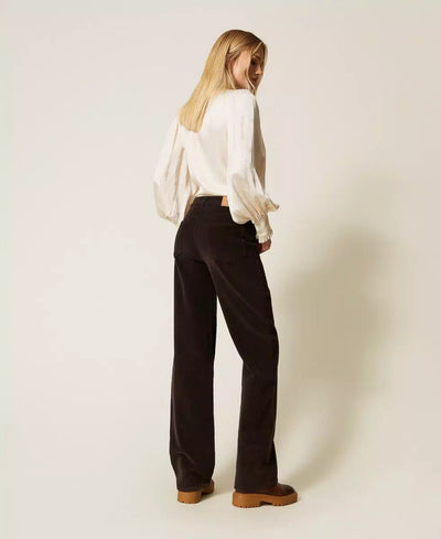 Twinset Pantaloni cinque tasche in velluto corduroy Pantalone Donna - Boutique Luisa Trendy