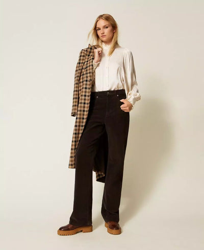 Twinset Pantaloni cinque tasche in velluto corduroy Pantalone Donna - Boutique Luisa Trendy