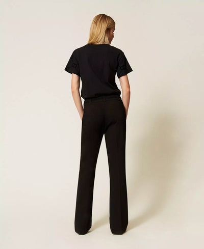 Twinset Pantaloni flare con fibbia Oval T Pantalone Donna - Boutique Luisa Trendy