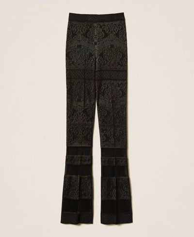 Twinset Pantaloni flare in maglia traforata Pantalone Donna - Boutique Luisa Trendy
