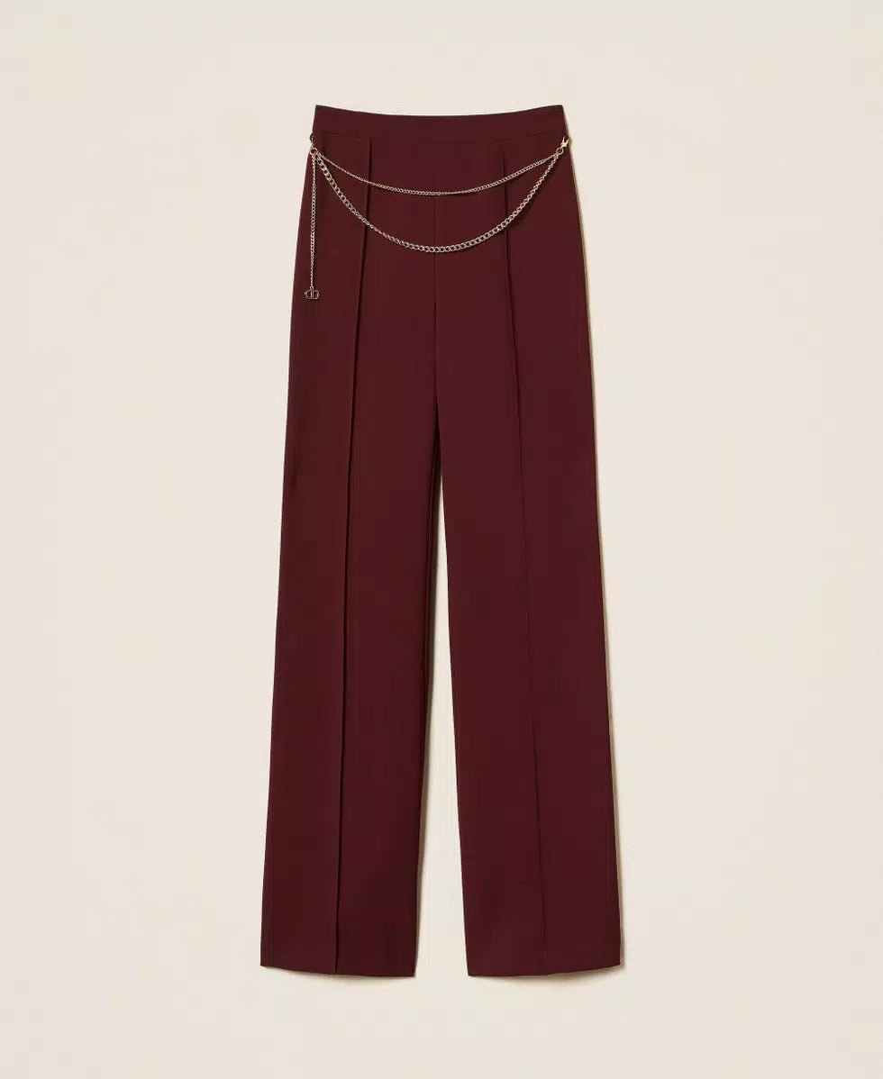 Twinset Pantaloni in crêpe cady con cintura Pantalone Donna - Boutique Luisa Trendy